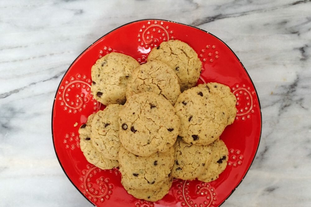 Sugar Free Vegan Chocolate Chip Cookies (gluten free, nut free)